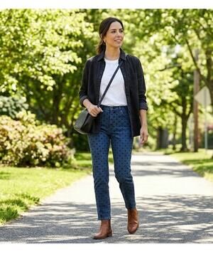 J. Crew Size 29T Dark Wash High Rise ToothPick Style Jean with Black Polka Dots